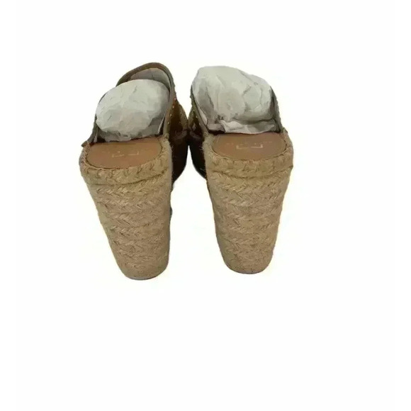 Marc Fisher Angelina Women's Tan Studded Espadrille Wedge Platform Size 10M New - Picture 5 of 11